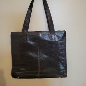 Fossil - Large Black Leather Shoulder Bag